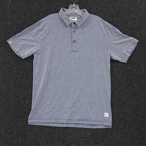 Linksoul Polo Shirt Mens Large Blue Performance Cotton Blend Golf Athletic Top